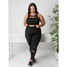 Conjunto Fitness Academia malhar Plus Size Detalhe em Vivo (Calça + Top) 11062/11066