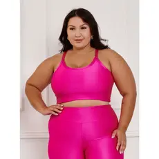 Top Feminino Fitness Canelado C/Liso Plus size 11191