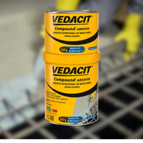 Compound Vedacit Adesivo 1Kg Cola Ferro Madeira Aço Tanque Solda Fria