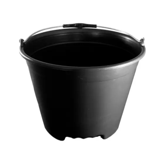 Balde 12l Preto Inkor Fundo Borda Reforçada C/ Alça De Metal