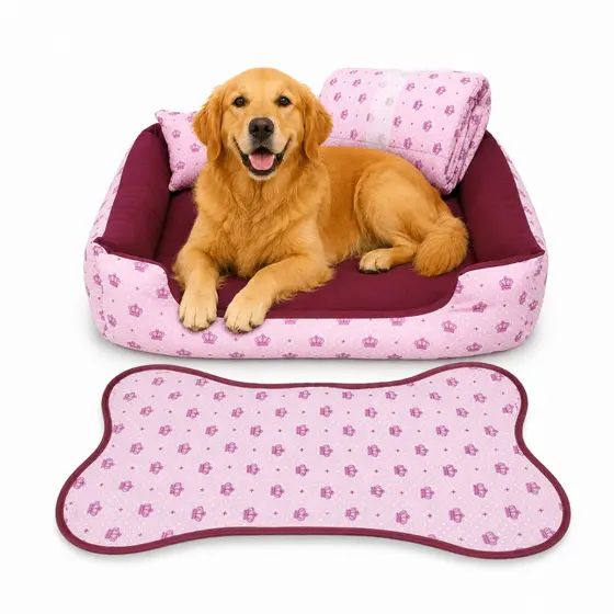 cama pra cachorro grande cama G 70x70cm cama pet até 15kg kit cama +edredom e tapete