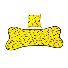 tapete ossinho para comedouro pet tapetinho de cachorro + almofadinha tapete pets pequenos