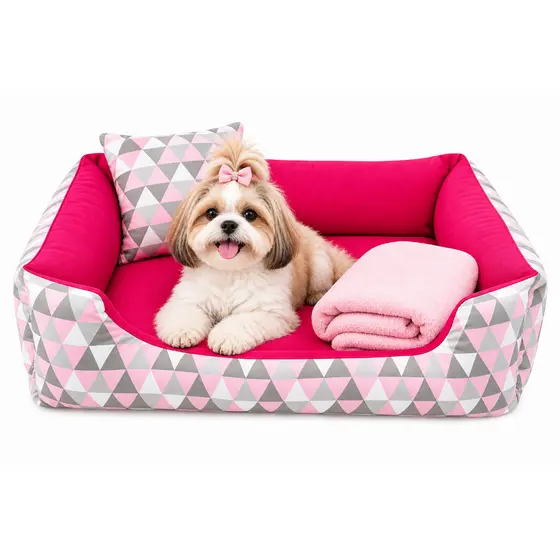 cama pet gato e cachorro  até 5kg caminha luxo macia e resistente com ziper kit 3 pças cama,manta e almofada
