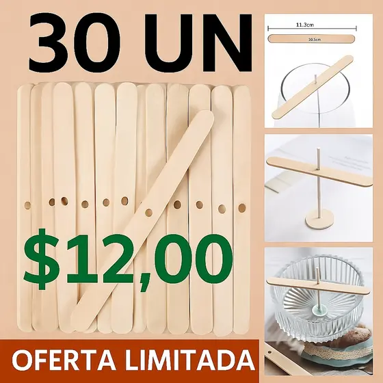 Centralizador Suporte Pavio para Vela Artesanal – 30 unidades