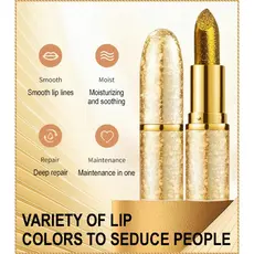 Lip Gloss Vermelho Perolado Brilhante Batom Hidratante Moda Poeira Dourada De Longa Duração E Colorfast