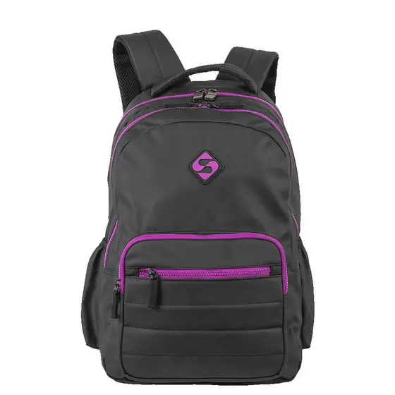 Mochila  2 Compartimentos Sestini College Hydroblock - Preto e Roxo