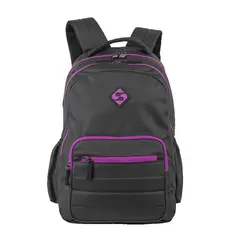 Mochila  2 Compartimentos Sestini College Hydroblock - Preto e Roxo