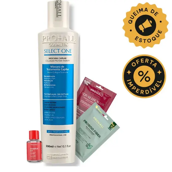 Prohall select one 300ml Máscara orgânica realinhamento capilar