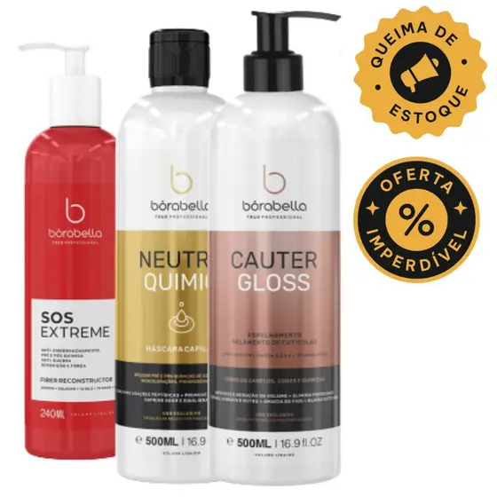 Kit Borabella Pos Quimica Sos + Neutraquimic + Cauterização