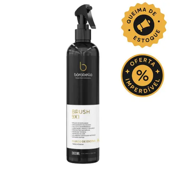 Borabella Brush 9x1 Desembaraço Brilho Fluído de Escova - 300ml