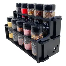 Suporte Porta temperos / Condimentos 10 potes mdf cozinha organizador de temperos+ ETIQUETAS