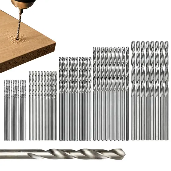 Kit Jogo 50 Brocas de Aço Rapido (1mm, 1,5mm, 2mm, 2,5mm, 3mm) 50 Pçs