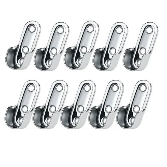 10 Pçs Suporte de Apoio Lateral Tubo Cabideiro Oblongo Oval Metálico Guarda Roupa