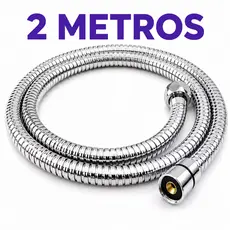 Mangueira Flexível Metal 2 Metros para Ducha Higiênica Chuveirinho Conexão 1/2