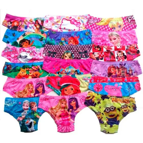 KIT 20 CALCINHAS INFANTIL PERSONAGENS ATACADO