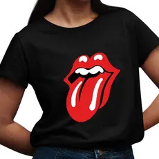 Camiseta Feminina Preta T-shirt Rolling Stones Banda Rock