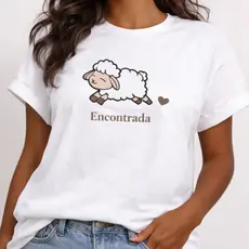 Blusa Camiseta Feminina Camisola Plus Size Confortável Ovelha Encontrada Cristão