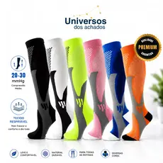 3 Pares Meia de Alta Compressão 20-30 mmHg Varizes Estimula Circulação Alívio Corrida e Ciclismo Tamanho Único