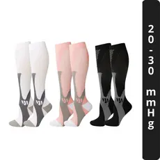 Kit 3 Pares Meias de Alta Compressão Esportiva 20-30 Mmhg Tamanho 36 ao 43