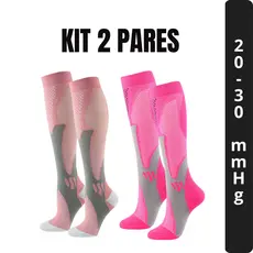 Kit 2 Pares Meias de Compressão Recuperação Varizes Dores nas Pernas  20-30 Mmhg Serve do 36 ao 43