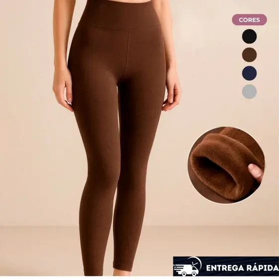Calça Legging Feminina Grossa Flanelada Suplex Térmica Peluciada –Leg Inverno