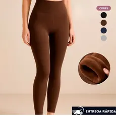 Calça Legging Feminina Grossa Flanelada Suplex Térmica Peluciada –Leg Inverno