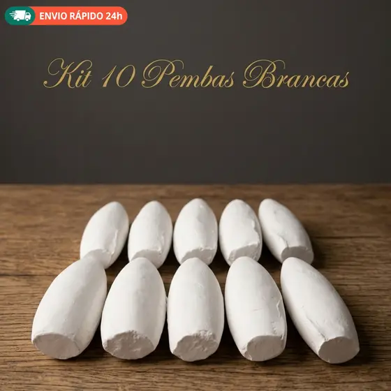 Kit 10 Pembas Brancas - Pemba para Riscar Ponto - Pembas para Rituais Religiosos