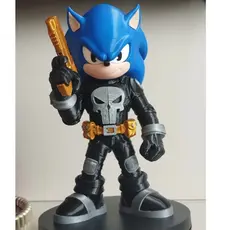 Sonic Justiceiro - Action Figure  - 30cm Estátua Anti-Herói Luxo 🌑🌀✨