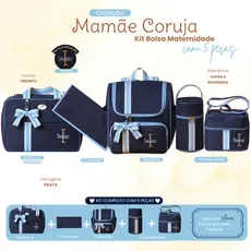 Kit Maternidade com 5 Peças Personalizado menino | Coleção Mamãe Coruja