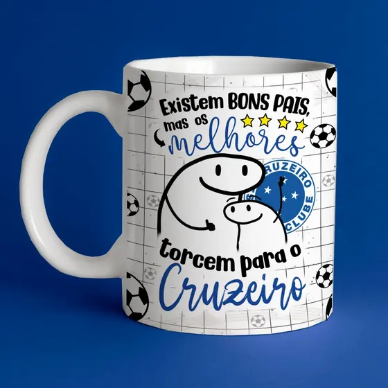 Caneca de Porcelana 325ml Personalizada Time Cruzeiro