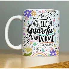 Caneca de Porcelana Personalizada 325ml  - Olho Grego - Aquele Que Guarda Não Dorme