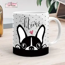 Caneca de Porcelana Personalizada 325ml Buldogue com Nome