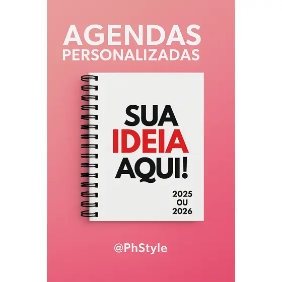 Agenda Personalizada Permanente – Capa Dura MDF - SUA ARTE, SEU LOGO, SUA IDEIA AQUI