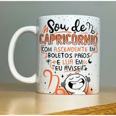 Caneca  de PorcelanaPersonalizada 325ml  - Signos - Capricórnio Flok