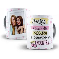 Caneca de Porcelana Personalizada 325ml Amigas + Foto e Nome