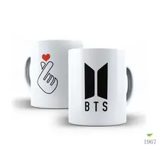 Caneca de Porcelana Personalizada 325ml BTS + Nome