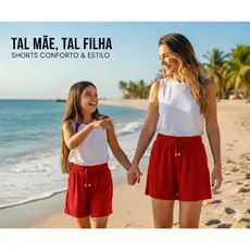 Kit Short Malha Tal Mãe, Tal Filha /Canelados com Estilo e Conforto
