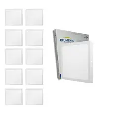 Kit 10 Painel Plafon Quadrado Sobrepor 18w Branco Frio 6500k 4000k 3000k Play Blumenau Iluminação