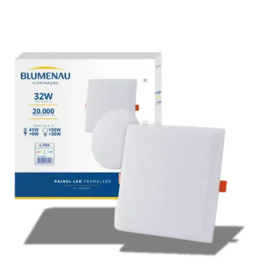 Painel Plafon Quadrado Frameless 32w Borda Infinita Sobrepor e embutir / 6500k ou 4000k ou 3000k Blumenau Iluminação