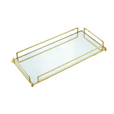 Bandeja Decorativa Wolff de Metal Dourada 34cm x 16cm x 4cm