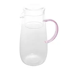 Jarra Wolff Fun de Vidro Borossilicato com Alça Rosa 1,3L