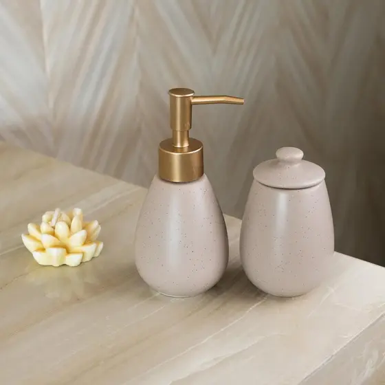 2 Peças Wolff Granilite para Banheiro de Cerâmica Nude