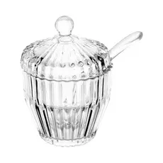 Açucareiro Wolff Imperatriz de Cristal 8cm x 8cm x 11cm Açucareiro para Mesa Posta Café e Chá Elegante Qualidade Cozinha