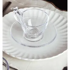 4 Xícaras de Café Wolff Bird de Cristal com Pires 80ml
