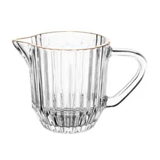 Leiteira de Cristal Wolff Império 220ml com Fio de Ouro para Servir Leite Molhos e Caldas Cozinha Mesa Posta Jantar Luxo