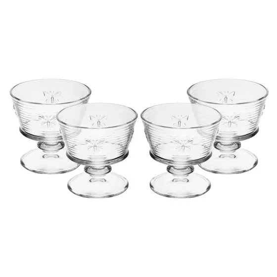 4 Taças para SobremesaLines Butterfly 240ml Vidro - Wolff