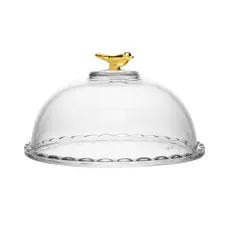 Queijeira Wolff Golden Bird de Cristal Ecológico 20cm