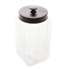 Porta Mantimento Lyor Vegas de Vidro com Tampa Preto 2,3L