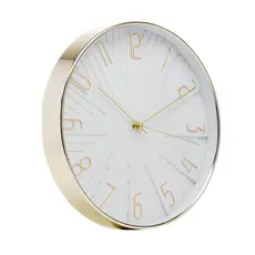 Relógio de Parede Modern 30,5cm Plástico Branco Wolff para Sala Quarto Cozinha Escritório Decoração Minimalista Elegante