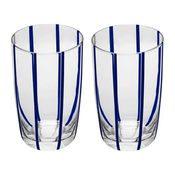 2 Copos Altos Azura 450ml Azul Vidro Wolff